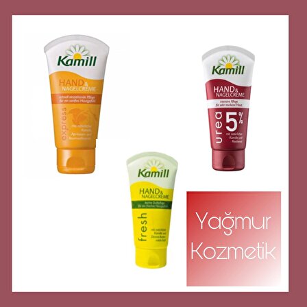 Kamill Urea %5 75ml+  Kamill Fresh El 75ml+Kamill Express 75ml  3lü El ve Tırnak Kremi